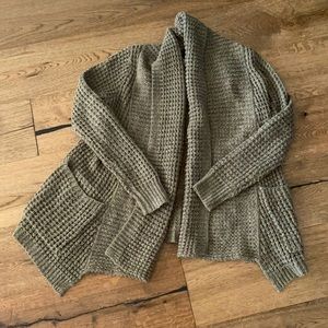 Mid-length olive green sweater